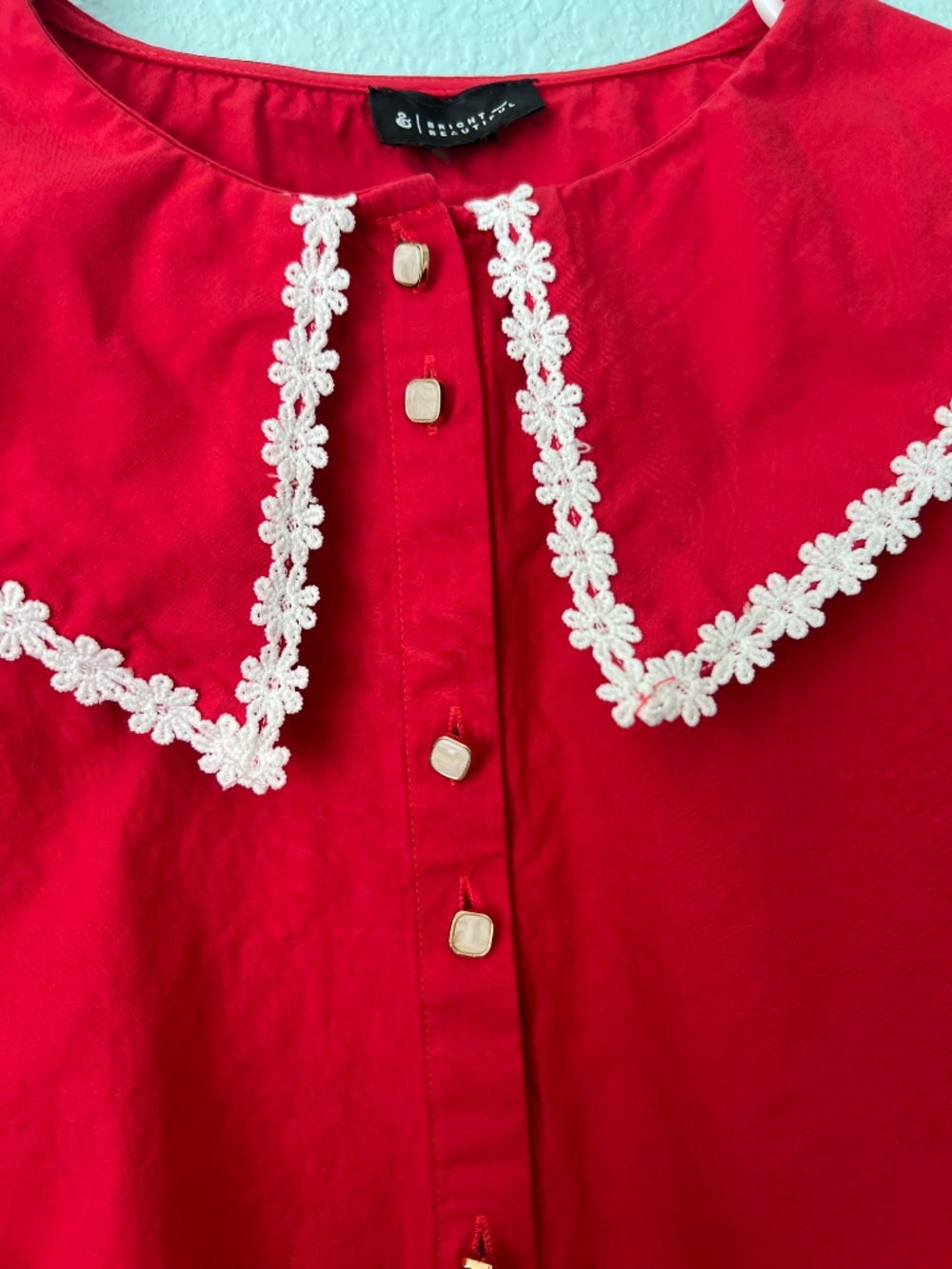 Cottagecore red blouse - Picture 3 of 4